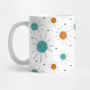 Atomic Age Turquoise Orange Franciscan Starburst Mid Century Pattern Mug